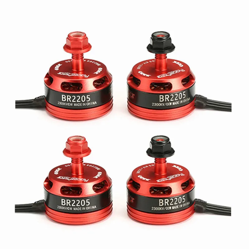 

New Arrival 4pcs Racerstar 2205 BR2205 2300KV 2-4S Brushless Motor 2 CW & 2 CCW For QAV250 ZMR250 260 Multirotor