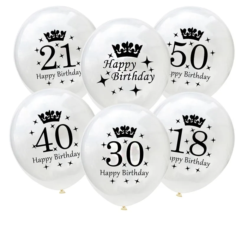 

21 30 40 50 Years Birthday Balloons Helium Baloons Birthday Party Decoration Adult Transparent Air Ballons Latex Ball P1XZ629
