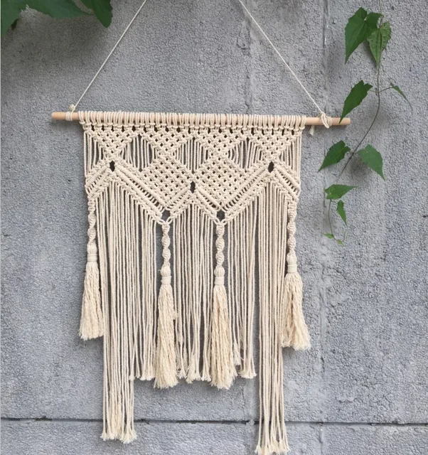 Bohemian Macrame Hand Woven Simple Home Hang Up Living Room Wall Bohemian Macrame Hand Woven Simple Home Hang Up Living Room Wall Hanging Decorations Indian