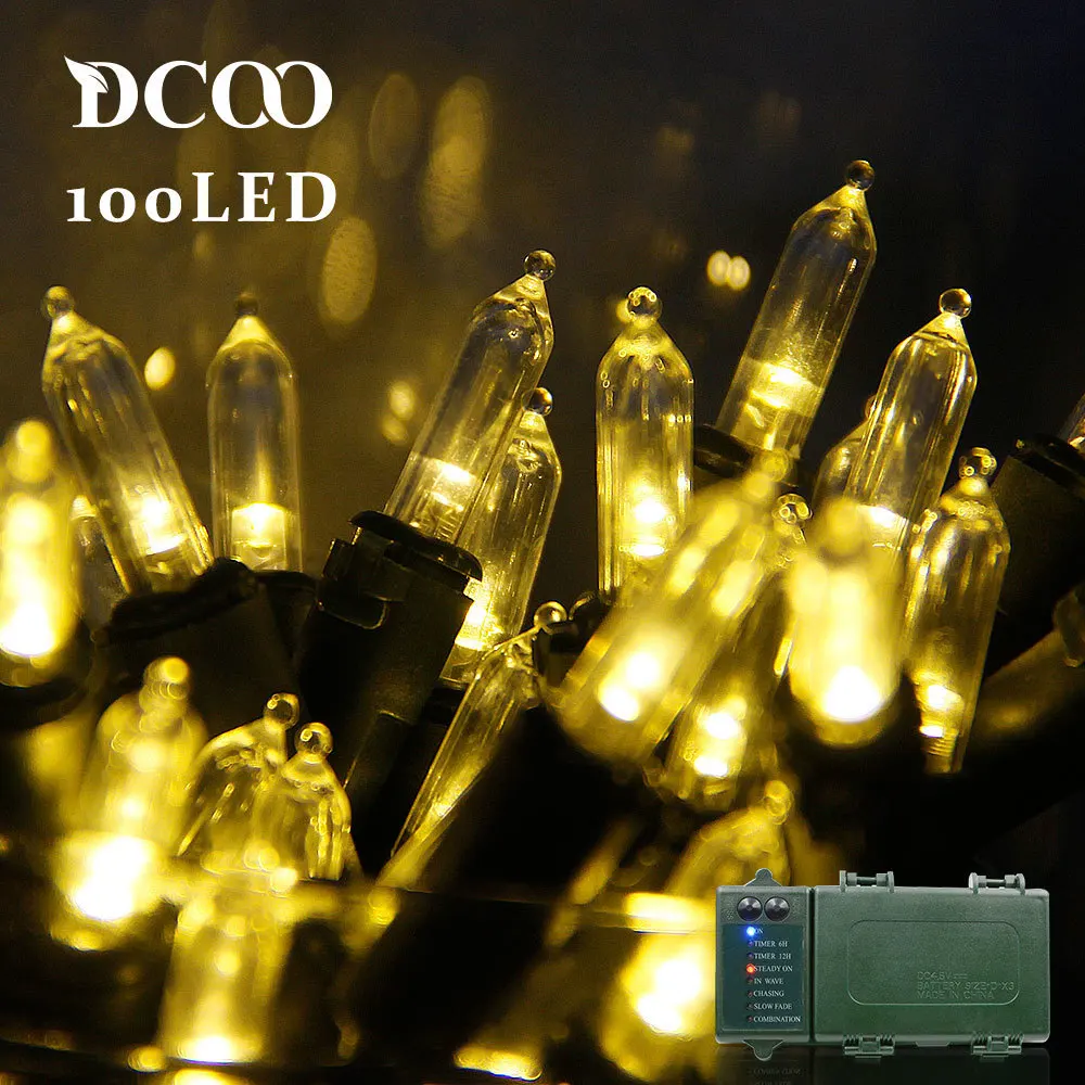 Dcoo Outdoor Lighting M5 Battery Operated Mini String Lights 50 LED