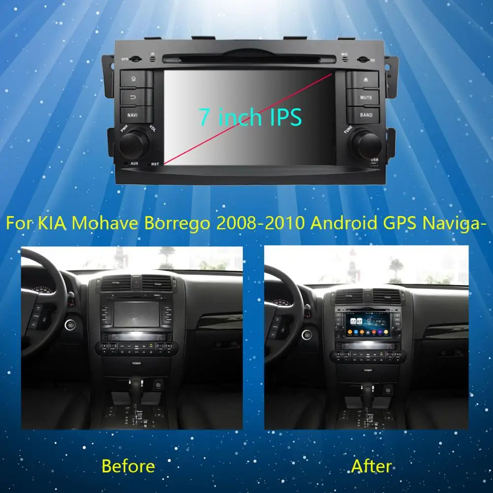 Top 7" IPS Octa 8 Core 4GB RAM+64GB ROM Android 9.0 Car DVD Radio GPS Navi For Kia Mohave Borrego 2008-2015 DSP CarPlay Parrot BT 2 Top 7" IPS Octa 8 Core 4GB RAM+64GB ROM Android 9.0 Car DVD Radio GPS Navi For Kia Mohave Borrego 2008-2015 DSP CarPlay Parrot BT 2
