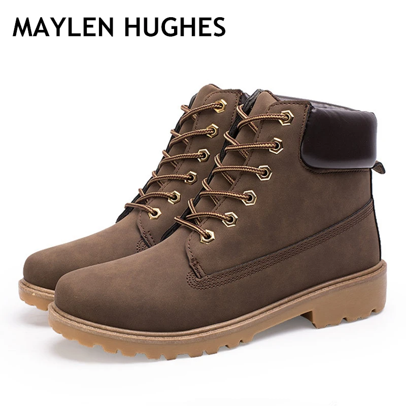 

2018 Autumn Winter Boots Men Suede Leather2018 Unisex Fashion Snow boots Male Work Shoes Lover Martin Boot Large Plus size39--46