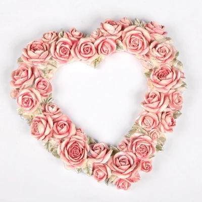 Heart Shape Rose Frame moulds big size Silicone Mould Wedding Chocolate Resin clay Aroma mold handmade fondant cake decoration