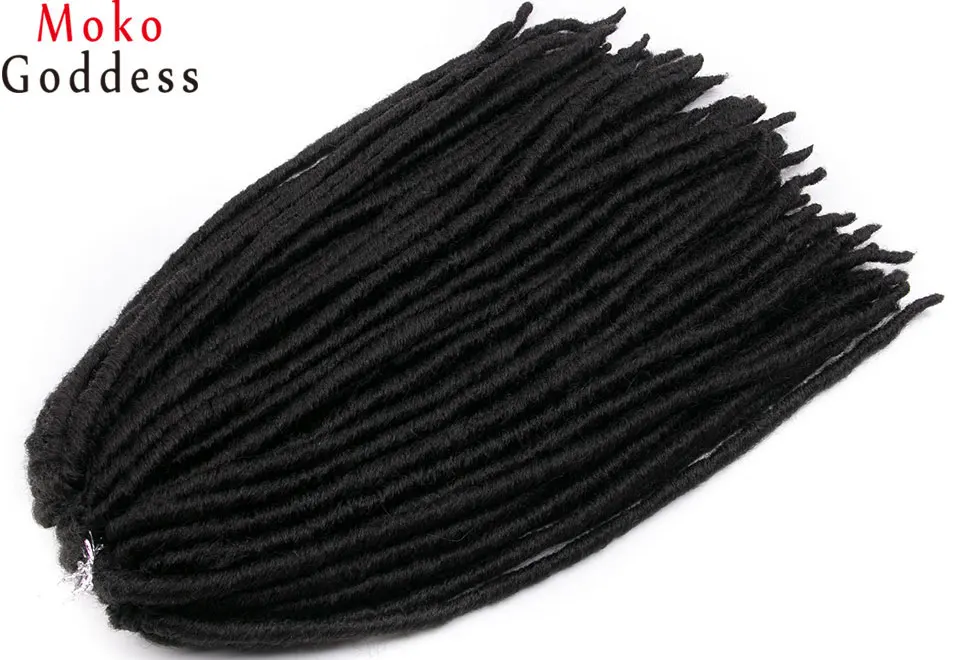 MokoGoddess 18 InchSynthetic плетение пряди волос термостойкие волокно Jumbo искусственные локоны вязаный крючком косы - Цвет: # 1B
