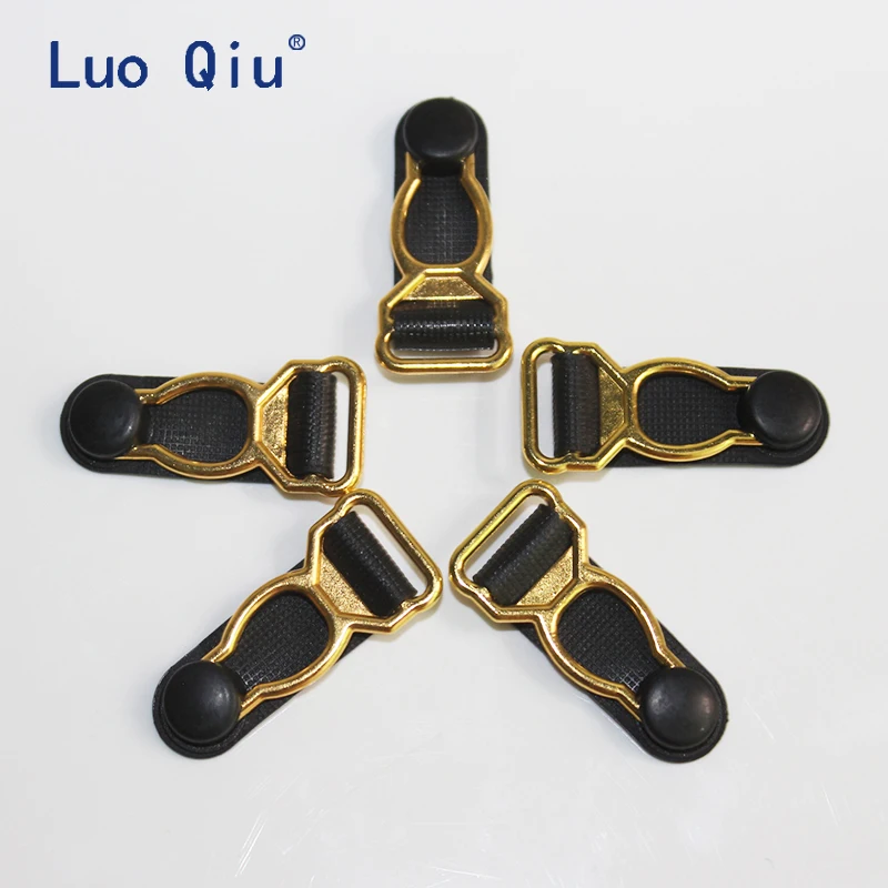 Luo Qiu gold Metal+black PP 1.2cm Garter clip Garment clips Clothing