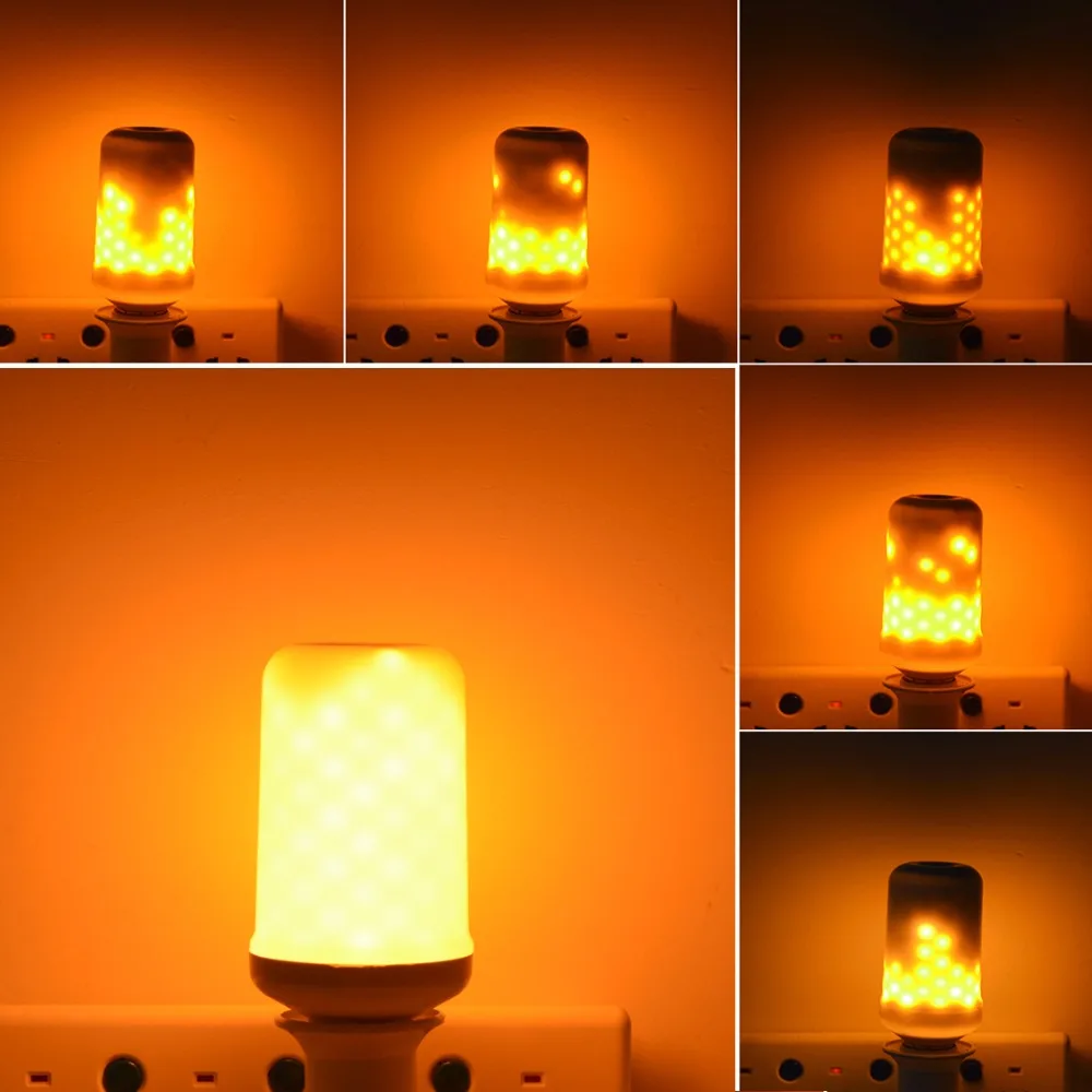 

110V-240V E27 Simulation Flame Effect Emulation Fire Flicker Burning Flameless Decoration lamp lantern LED Bulb Corn light