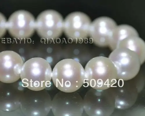 

Free Shipping ~~ Pearl Necklace 9-10mm round white freshwater pearl necklace 14KGP Clasp