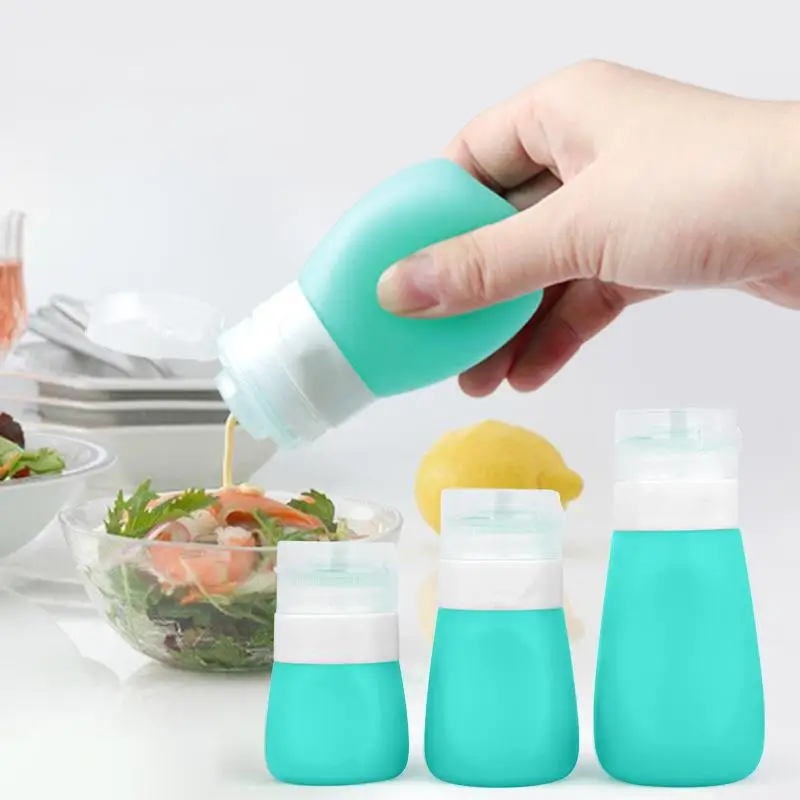 Travel Silicone Salad Dressing Container VITAMINS Kids Squeezeable Teal  Green