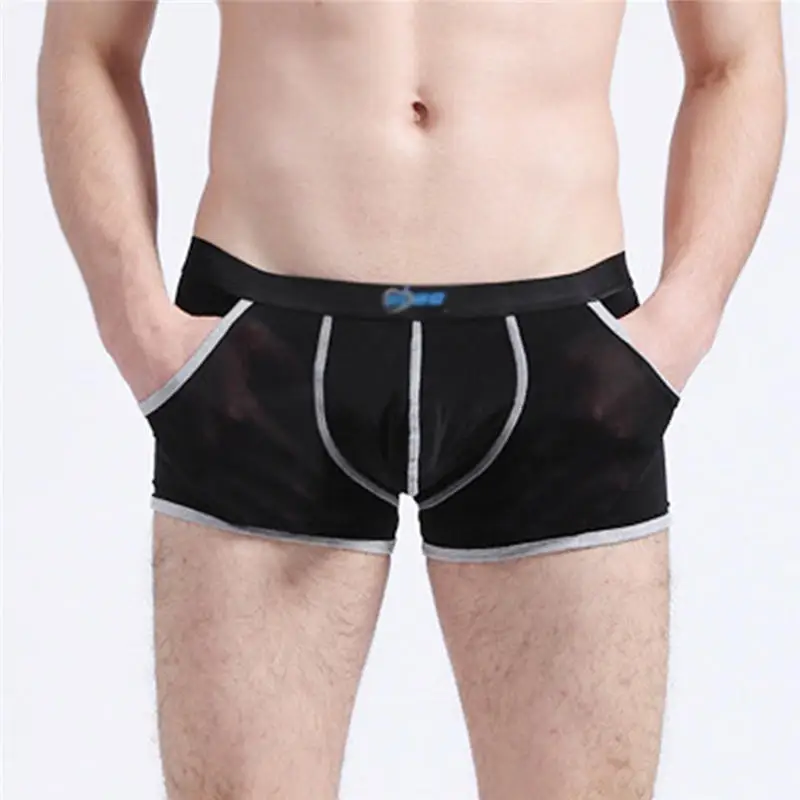 Mens Boxers Silky Pockets Underwear Trunks Boxer Underwear High Quality Milk Fiber Male Thin