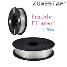ZONESTAR 1KG 3D Printer PLA White Flexible Filament 1.75MM Flexible 3D Printer Filament Zonesta
