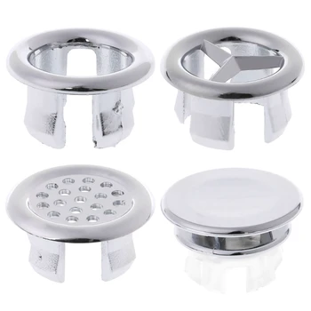 

5pcs Basin Sink Round Overflow Cover Rings Insert Replacement Bathroom Accessory J6PD