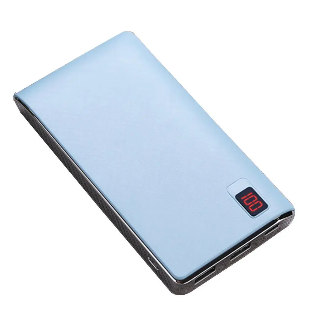 10000mah Power bank Portable Charger LCD Digital Display Powerbank External Battery Luxury Gentry Respect for Samsung Honor 8c - Цвет: Синий