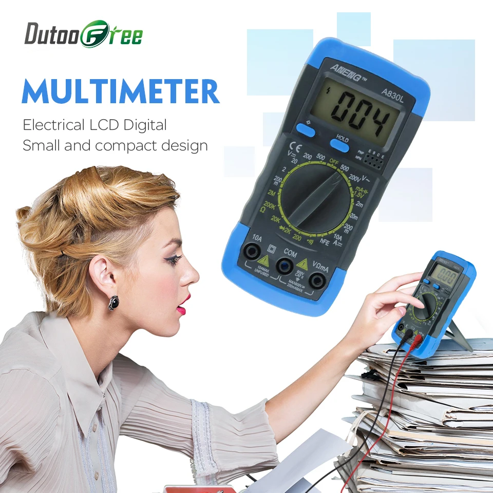 

Digital Multimeter Voltmeter Ammeter AC DC OHM Volt Tester LCD Test Current Multimeter Overload Protection tester
