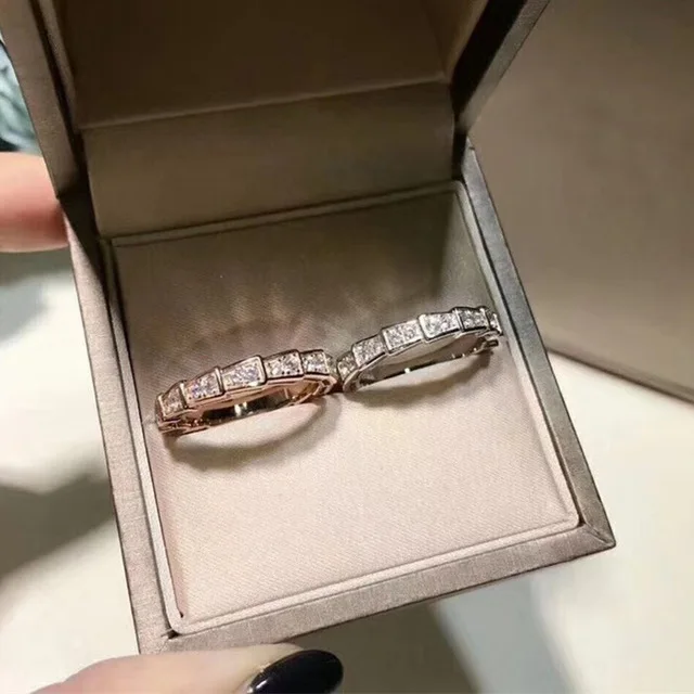 

Brand Designer 925 Sterling Silver 3A Cubic Zirconia Exquisite snake ring wedding love ring Engagement