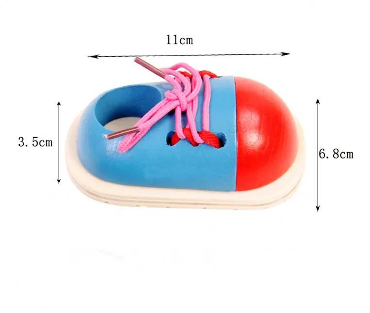 Детские развивающие игрушки Монтессори, 1 шт., Детские деревянные игрушки для малышей, шнурованная обувь для раннего образования, обучающие средства Монтессори