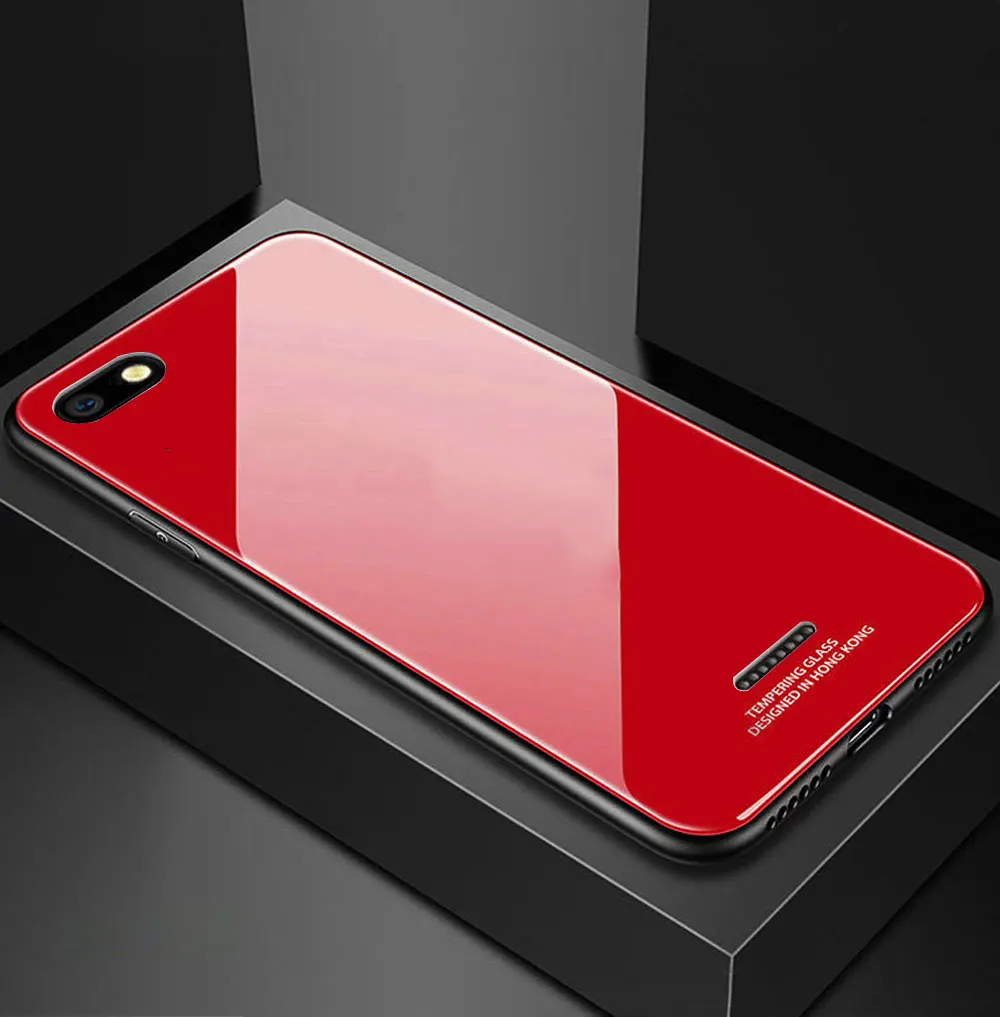 Стеклянный чехол для Xiaomi Redmi 6A, роскошный чехол, закаленное стекло, силиконовая рамка, гибридный жесткий чехол на заднюю панель для Redmi 6A, чехлы