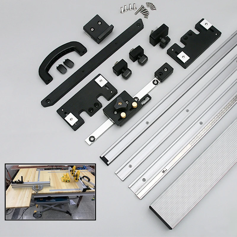 

Aluminium Profile 75mm Height with T-tracks + Slot Miter Track Jig Fixture for Engraving Machine Electric Circular Saw Bandsaws