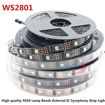 

5M WS2801 32 lights 5050 chip external ic 5V LED Magic Marquee with single point single-programmable IP65 IP68 Waterproof TV