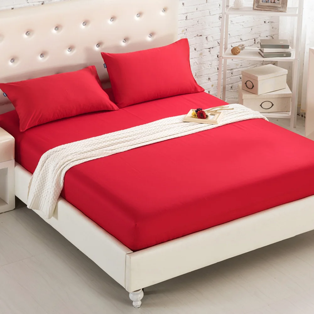  2 Sizes Solid Color Mattress Cover Cotton Mattress Protector Bed Bug Proof Dust Mite Mattress Pad C