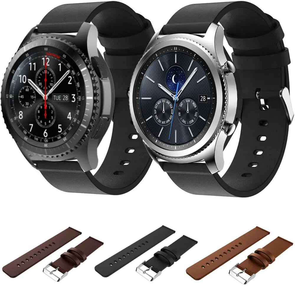 Ремешок из натуральной кожи для Samsung Gear S3 Frontier/Classic сменный Браслет смарт часов