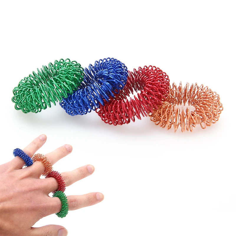 

1pc Stainless Steel Finger Massage Ring Acupuncture Ring Therapy Relax Hand Blood Circulation Pain Relief Health Care