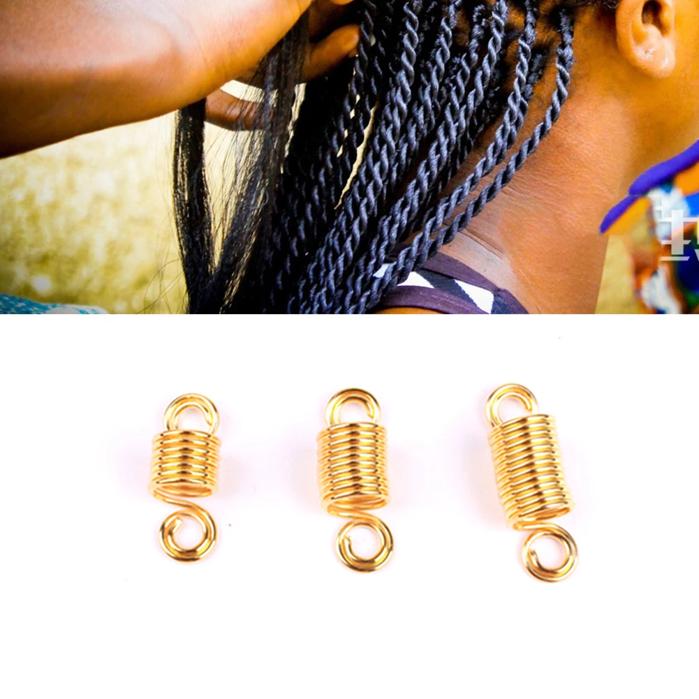 

10 Pcs Braids Accessories Adjustable Dreadlocks Use Durable Tube Lock Styling Extension Decorations Hair Rings Spring Buckle