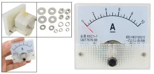 85C1 DC 0-10A 0-20A прямоугольник Аналоговые панельный Амперметр измерительный прибор 64*56 мм