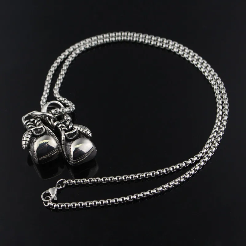 Хип-хоп ювелирные изделия женские мужские ожерелья боксерские перчатки шармы цепь пара подвески Спорт Фитнес унисекс подарок
