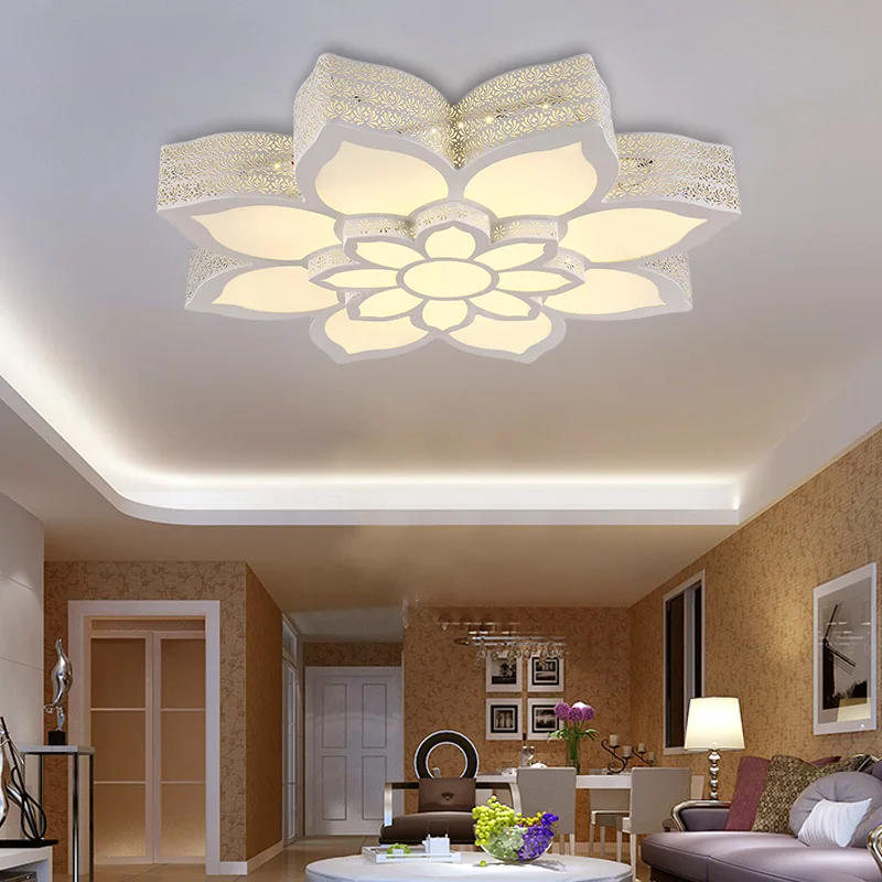 

Iron Ceiling Lamp Lotus Style Living Room Bedroom LED Modern Simple Round Study Restaurant Creative Lighting CL