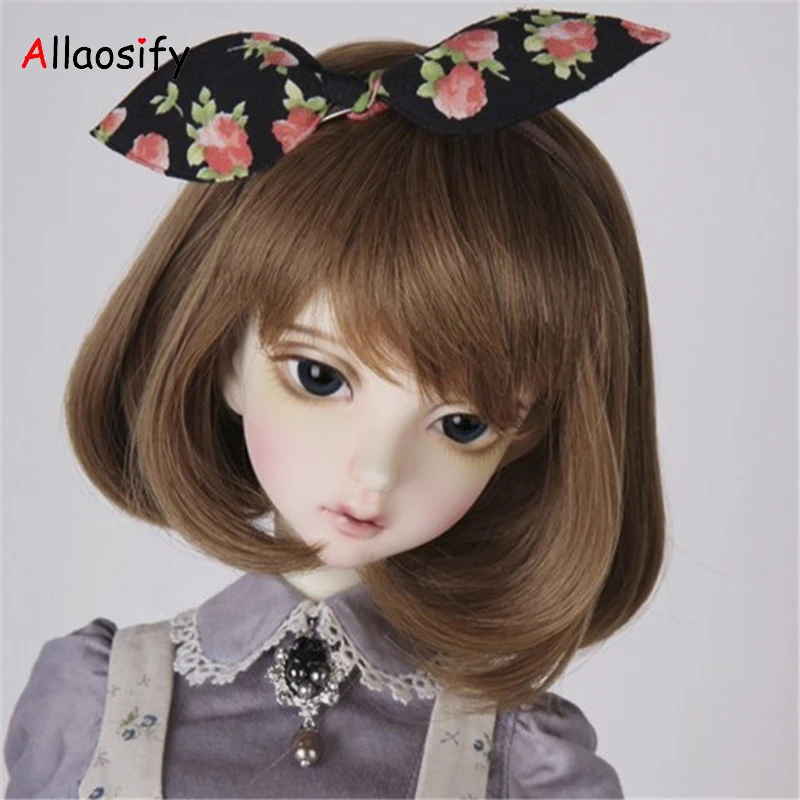 Allaosify bjd волос 1/4 1/6 Bjd парик высокая Температура провод Bjd парик Короткие вьющиеся MSD SD для БЖД куклы волосы бесплатная доставка