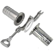 Бесплатная доставка 1.75 «SS304 TRI-CLAMP АССАМБЛЕИ (2 xSanitary Штуцер Шланга + 1 xclamp 1 1xgasket) для трубных обжимных фитингов