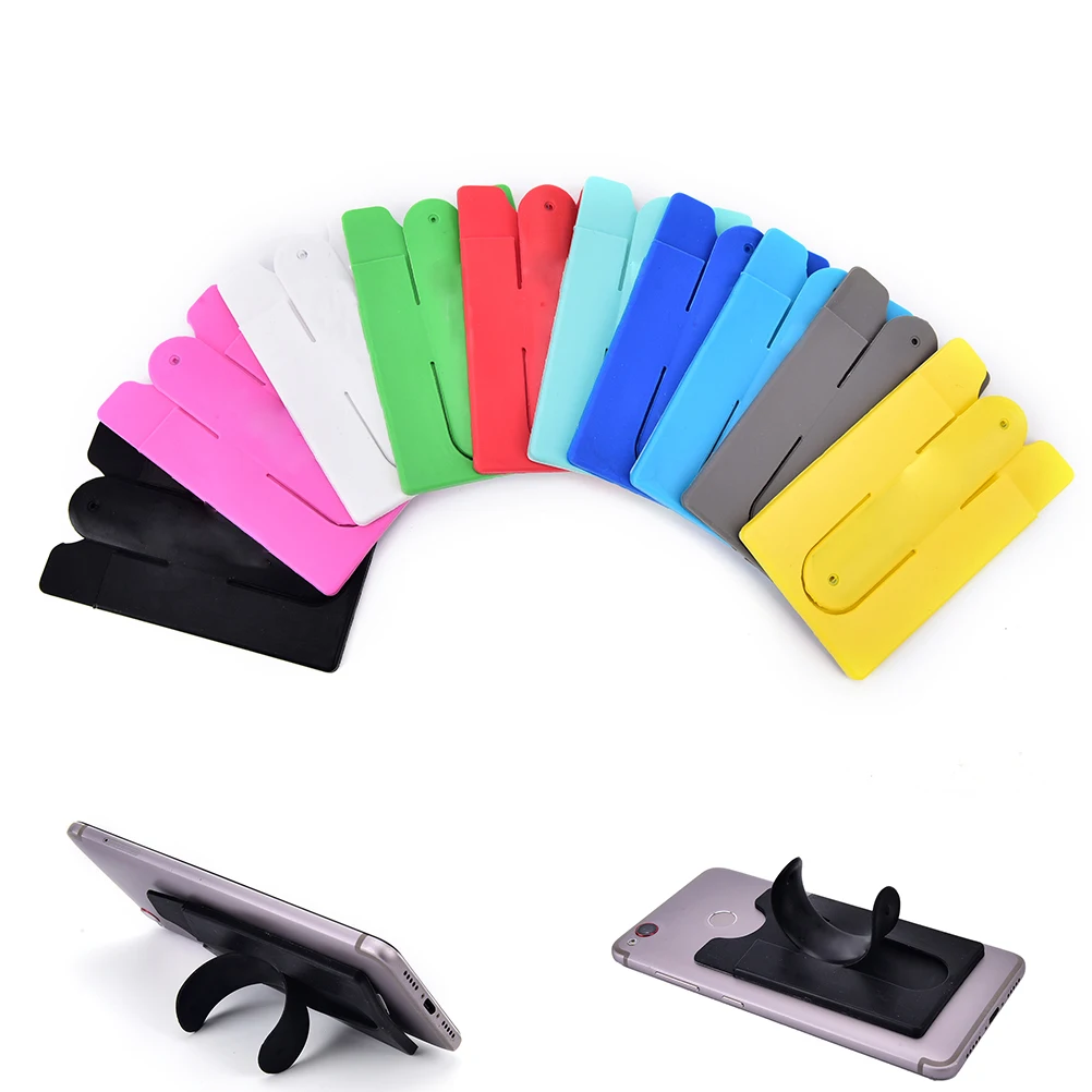 

Adhesive Sticker Back Cover Card Case Pouch For Cell Phone colorful card holder stand For Iphone7 Plus/6s Samsung Huawei