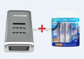 

4 x AA 1300mAh Ni-MH rechargeable battery + intelligent 4 cheenl AA/AAA charger CAN charge alkaline Ni-MH Nickel-cadmium battery