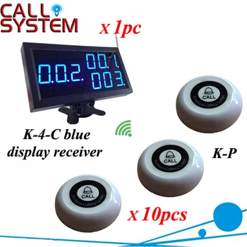 

Hot sale 1pc screen with 10 table buttons Cafe house Guest pager calling system with CE certification