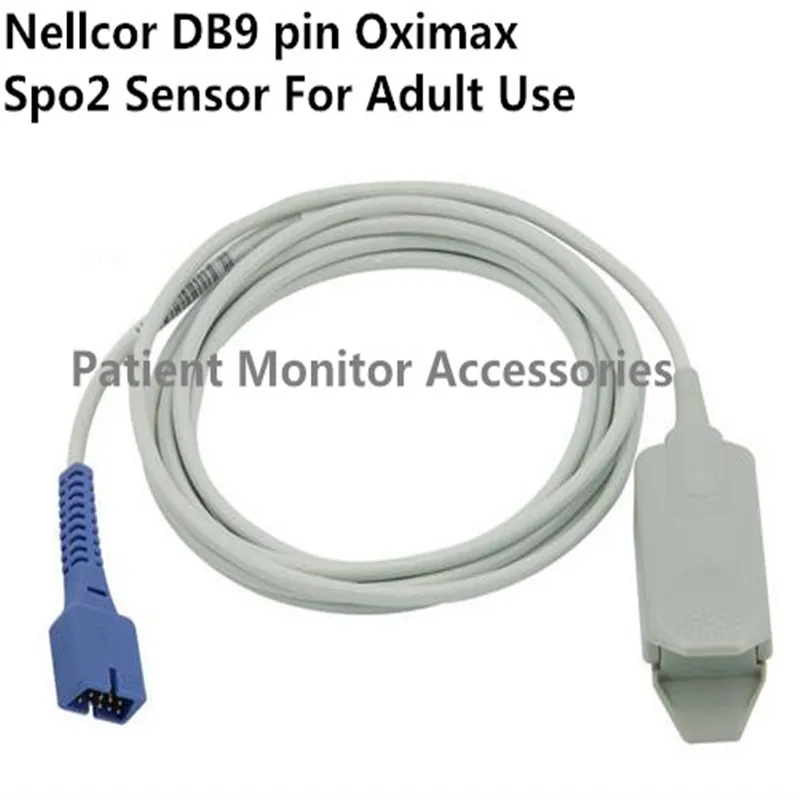 

Free Shipping Compatibe for Nellcor DB9 Pin with Oximax Tech Adult FingerClip Spo2 Sensor Pulse Oximeter Spo2 Probe Cable TPU1M