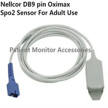 Совместимость для Nellcor DB9 булавки с 0 ximax Tech взрослых FingerClip Spo2 Сенсор пульса и уровня кислорода в крови Spo2 зонд кабель TPU1M