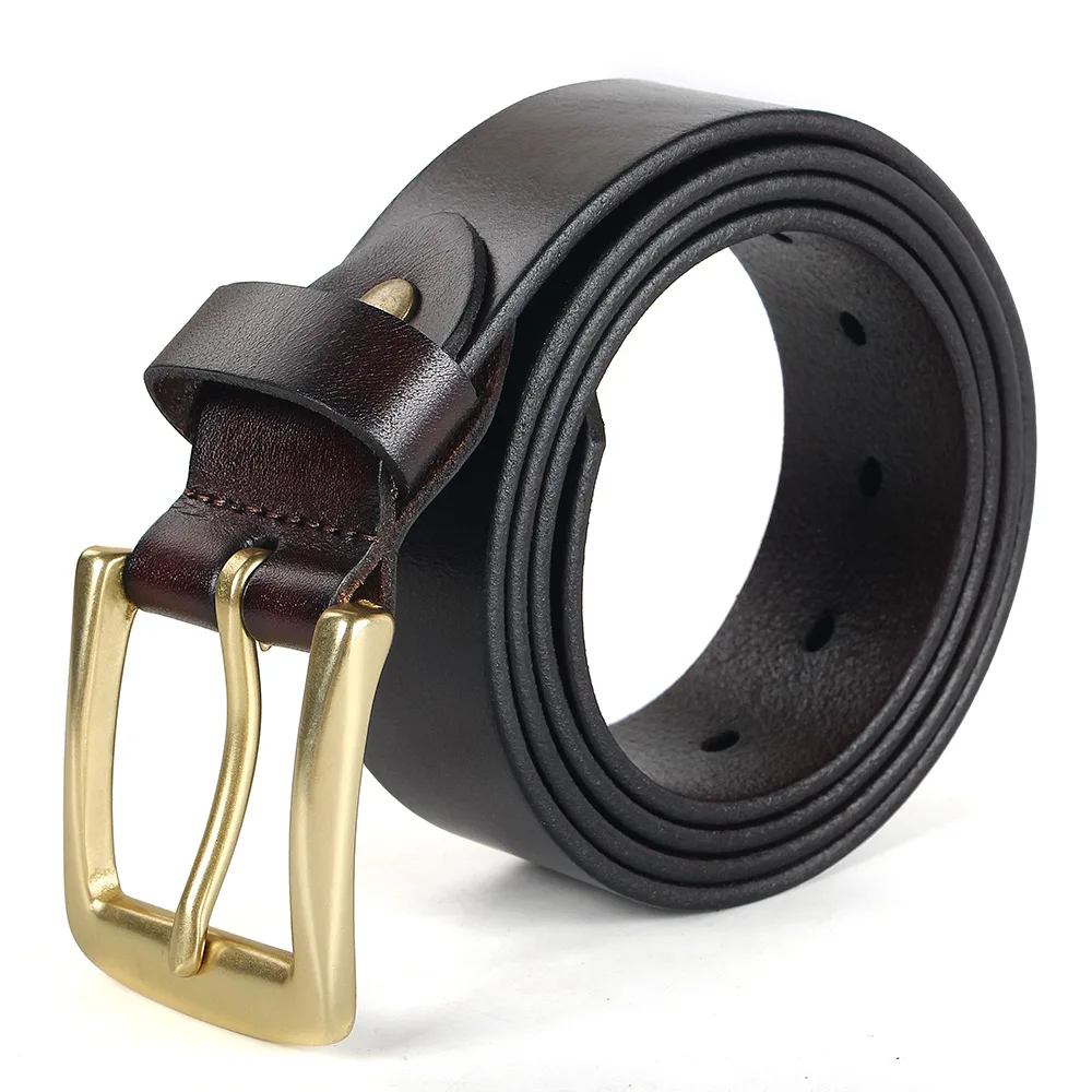 Copper Buckle Famous Brand Belt Men Top Quality Genuine Luxury Leather Belts For Men,Strap Male