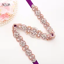 Бусы свадебный пояс с жемчугом Ручная работа из атласа со стразами Свадебные лента для вечеринки для невесты женские Элегантный в форме бриллианта BeltY160RG