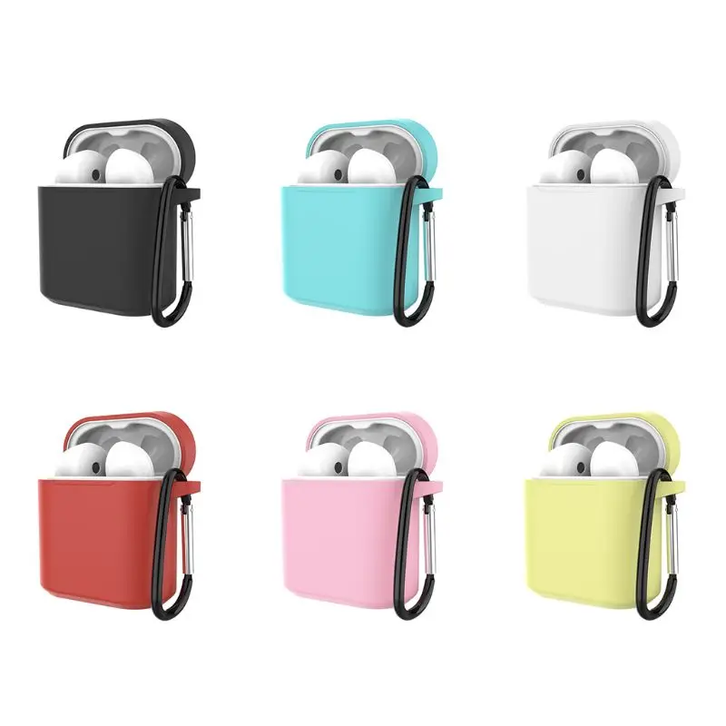 

Protective Cover Earphone Silicone Charging Case Anti-Slip Shell Metal Carabiner for Huawei Flypods/Flypods Pro/Freebuds2/Freebu
