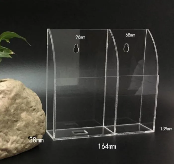 Многофункциональный Прозрачный акриловый пульт дистанционного управления Органайзер коробка для хранения держатель Чехол настенное крепление сотовый телефон тв держатель для кондиционера воздуха - Цвет: 1 phone and 1 box