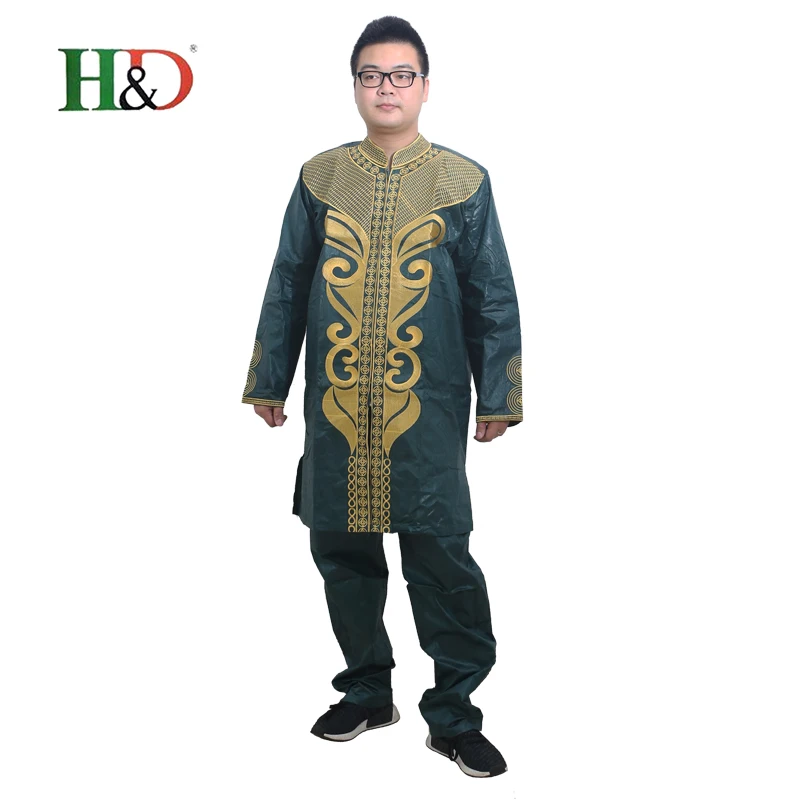 Vestidos De Nueva Moda Африкана Базен Riche africano bordado Camisa Los Hombres con Pantalones de DOS piezas ООН Juego|bazin