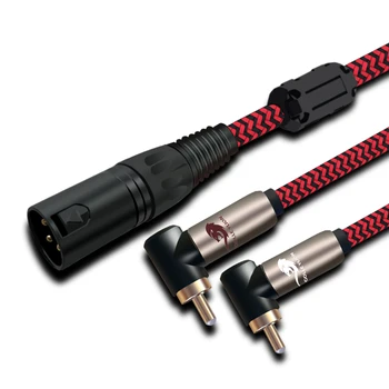 

Audiophile Audio Cable Dual RCA to XLR Amplifier Mixing Console XLR 3 Pin to 2 Angled RCA Cable Gold-plated 1M 2M 3M 5M 8M