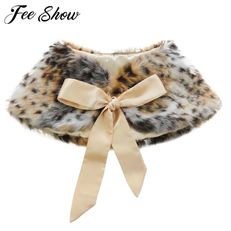 Женская леопардовая накидка болеро с искусственным мехом|kids faux fur|kids fur bolerofaux kids |