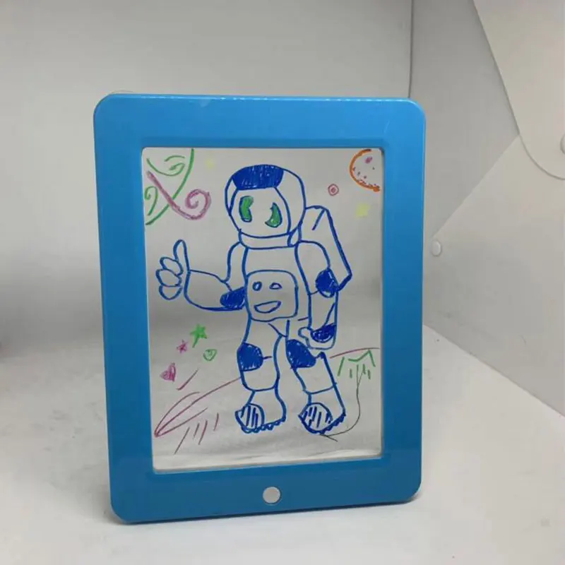 Placa de Escrita para Plástico Placa com Caneta Magia Desenho Almofada Criativo Arte Mágica Escova Crianças Clipboard Presente 3d Led 5 Quadro negro