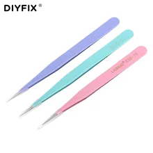 DIYFIX наращивания ресниц Прямой пинцет Нержавеющая сталь щипцы плоскогубцы для ногтей Книги по искусству ювелирные изделия DIY Gem Декор сбор ручной инструмент