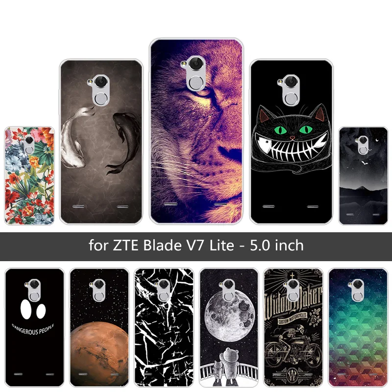 Soft Silicone for ZTE Blade V7 Lite Phone Case Slim Fundas 5.0 inch Lion Back Covers V 7Lite Transparent Coque |