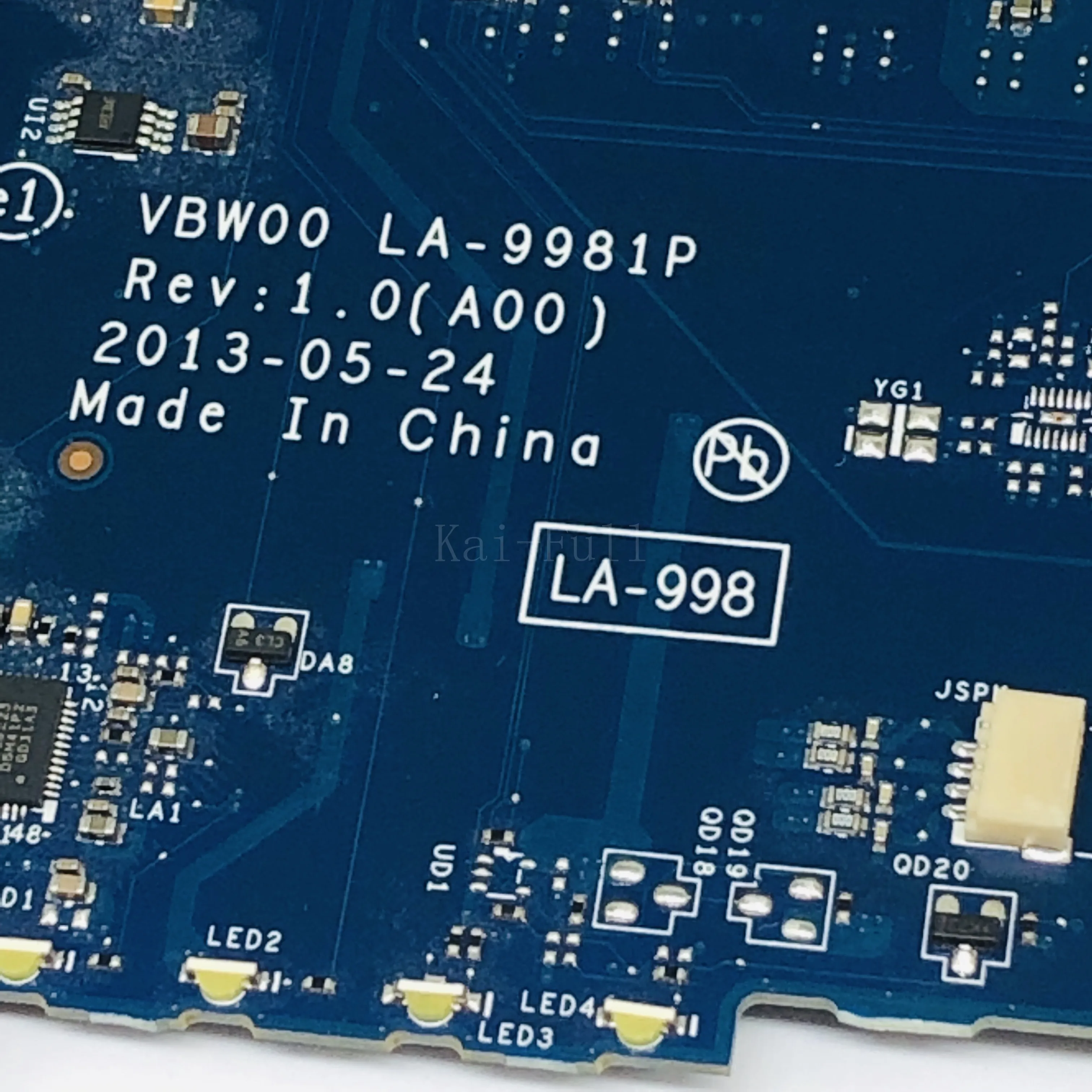 Discount  VBW00 LA-9981P Laptop motherboard For Dell Inspiron 15R 3537 5537 Test original mainboard I7-4500U 