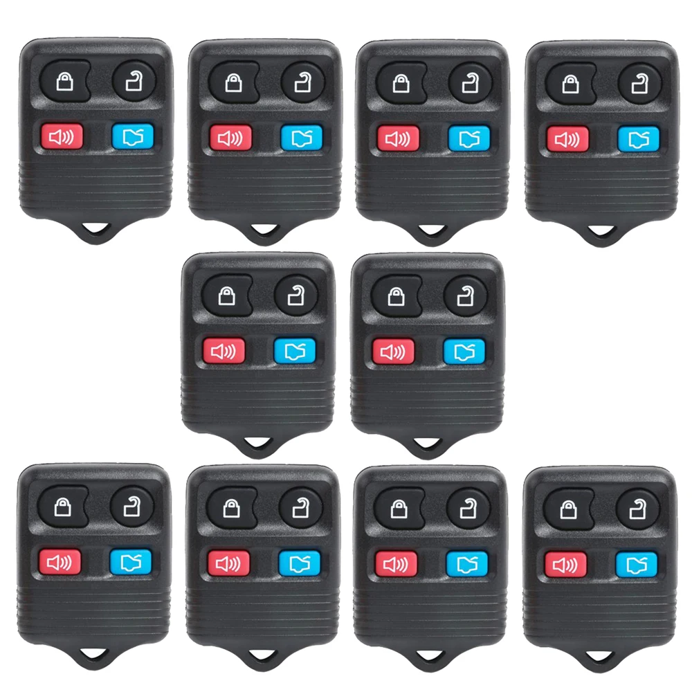 

KEYECU 10 Pcs/lot Remote Car Key Shell Case Housing 4 Buttons Fob for Mustang Focus Lincoln LS Town Mercury Grand Marquis Sable