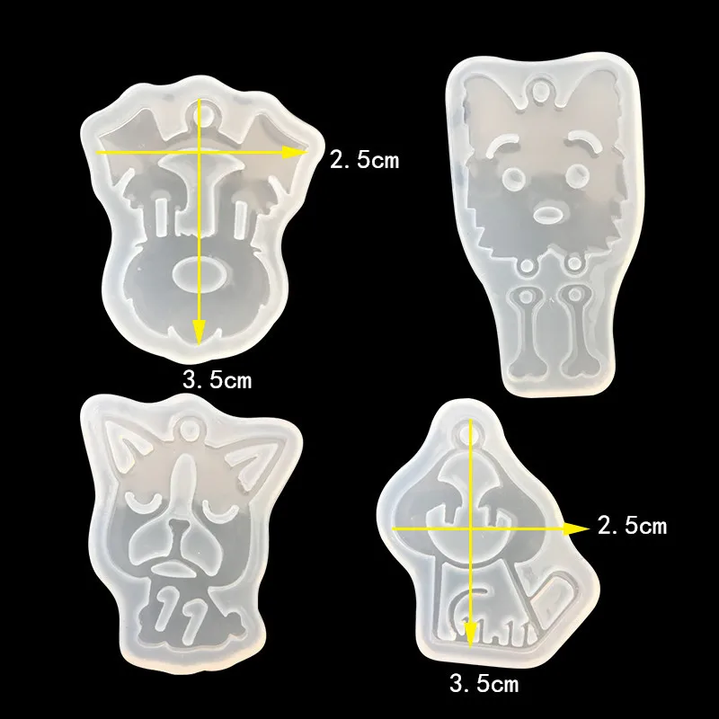 1 шт. УФ-Смола ювелирные изделия жидкие силиконовые формы животные собаки мультфильм украшения из смолы подвесные формы для DIY украшения
