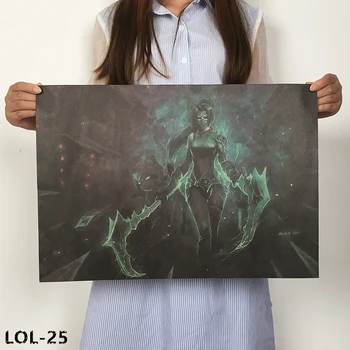 

New League of Legends poster online game poster retro kraft paper poster dormitory Internet cafe decorative painting core L-25